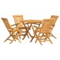 vidaXL Set da Pranzo per Giardino 5 pz in Legno Massello di Teak vidaXL Set da Pranzo per Giardino 5 pz in Legno Massello di Teak