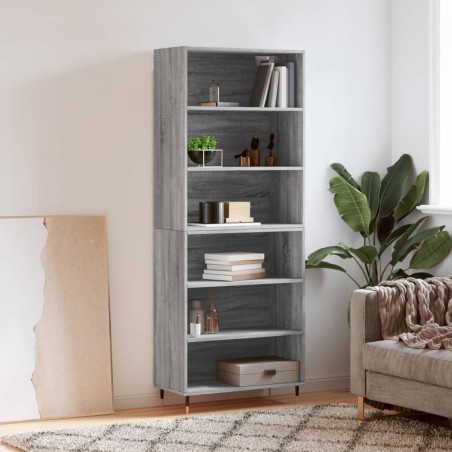 vidaXL Credenza Grigio Sonoma 69,5x32,5x180 cm Legno Multistrato