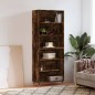 vidaXL Credenza Rovere Fumo 69,5x32,5x180 cm Legno Multistrato vidaXL Credenza Rovere Fumo 69,5x32,5x180 cm Legno Multistrato