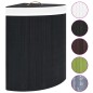 vidaXL Cesto Portabiancheria Angolare in Bambù Nero 60 L vidaXL Cesto Portabiancheria Angolare in Bambù Nero 60 L