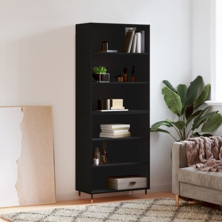 vidaXL Credenza Nera 69,5x32,5x180 cm Legno Multistrato