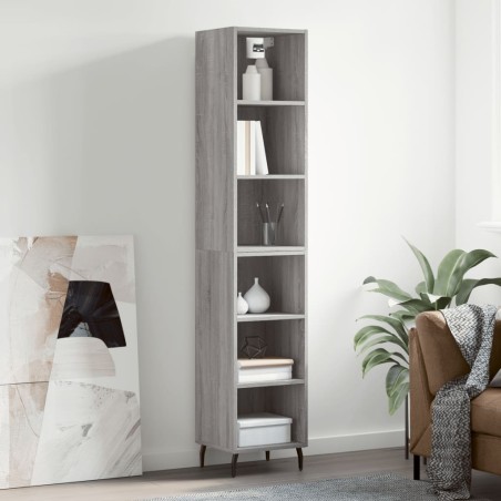 vidaXL Credenza Grigio Sonoma 34,5x32,5x180 cm in Legno Multistrato