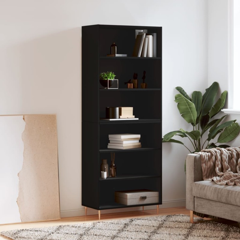 vidaXL Credenza Nera 69,5x32,5x180 cm Legno Multistrato vidaXL Credenza Nera 69,5x32,5x180 cm Legno Multistrato