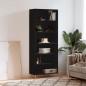 vidaXL Credenza Nera 69,5x32,5x180 cm Legno Multistrato vidaXL Credenza Nera 69,5x32,5x180 cm Legno Multistrato