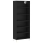 vidaXL Credenza Nera 69,5x32,5x180 cm Legno Multistrato vidaXL Credenza Nera 69,5x32,5x180 cm Legno Multistrato