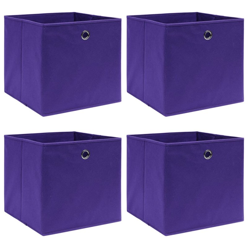 vidaXL Contenitori 4 pz in Tessuto non Tessuto 28x28x28 cm Viola vidaXL Contenitori 4 pz in Tessuto non Tessuto 28x28x28 cm Viola