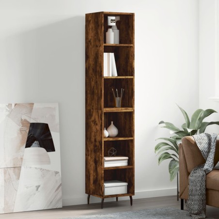vidaXL Credenza Rovere Fumo 34,5x32,5x180 cm in Legno Multistrato