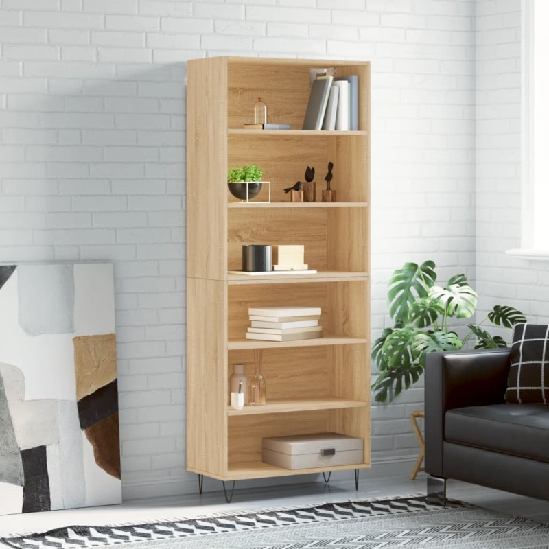 vidaXL Credenza Rovere Sonoma 69,5x32,5x180 cm Legno Multistrato vidaXL Credenza Rovere Sonoma 69,5x32,5x180 cm Legno Multistrato