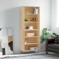 vidaXL Credenza Rovere Sonoma 69,5x32,5x180 cm Legno Multistrato vidaXL Credenza Rovere Sonoma 69,5x32,5x180 cm Legno Multistrato