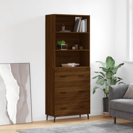 vidaXL Credenza Rovere Marrone 69,5x34x180 cm in Legno Multistrato