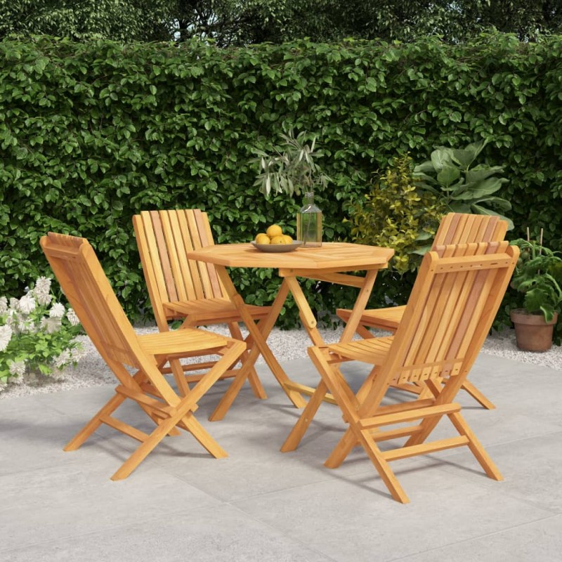vidaXL Set da Pranzo per Giardino 5 pz in Legno Massello di Teak