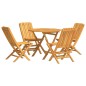 vidaXL Set da Pranzo per Giardino 5 pz in Legno Massello di Teak