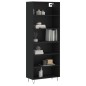 vidaXL Credenza Nera 69,5x32,5x180 cm Legno Multistrato vidaXL Credenza Nera 69,5x32,5x180 cm Legno Multistrato