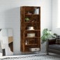 vidaXL Credenza Rovere Fumo 69,5x32,5x180 cm Legno Multistrato vidaXL Credenza Rovere Fumo 69,5x32,5x180 cm Legno Multistrato
