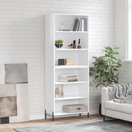 vidaXL Credenza Bianco Lucido 69,5x32,5x180 cm Legno Multistrato