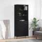 vidaXL Credenza Nera 69,5x34x180 cm in Legno Multistrato vidaXL Credenza Nera 69,5x34x180 cm in Legno Multistrato