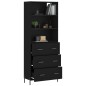 vidaXL Credenza Nera 69,5x34x180 cm in Legno Multistrato vidaXL Credenza Nera 69,5x34x180 cm in Legno Multistrato