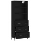 vidaXL Credenza Nera 69,5x34x180 cm in Legno Multistrato vidaXL Credenza Nera 69,5x34x180 cm in Legno Multistrato