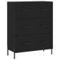 vidaXL Credenza Nera 69,5x34x180 cm in Legno Multistrato vidaXL Credenza Nera 69,5x34x180 cm in Legno Multistrato