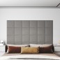 Pannelli Murali 12 pz Grigio Chiaro 30x30 cm in Tessuto 1,08 m² Pannelli Murali 12 pz Grigio Chiaro 30x30 cm in Tessuto 1,08 m²