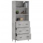 vidaXL Credenza Grigio Cemento 69,5x34x180 cm in Legno Multistrato vidaXL Credenza Grigio Cemento 69,5x34x180 cm in Legno Multistrato