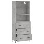 vidaXL Credenza Grigio Cemento 69,5x34x180 cm in Legno Multistrato vidaXL Credenza Grigio Cemento 69,5x34x180 cm in Legno Multistrato