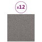 Pannelli Murali 12 pz Grigio Chiaro 30x30 cm in Tessuto 1,08 m² Pannelli Murali 12 pz Grigio Chiaro 30x30 cm in Tessuto 1,08 m²