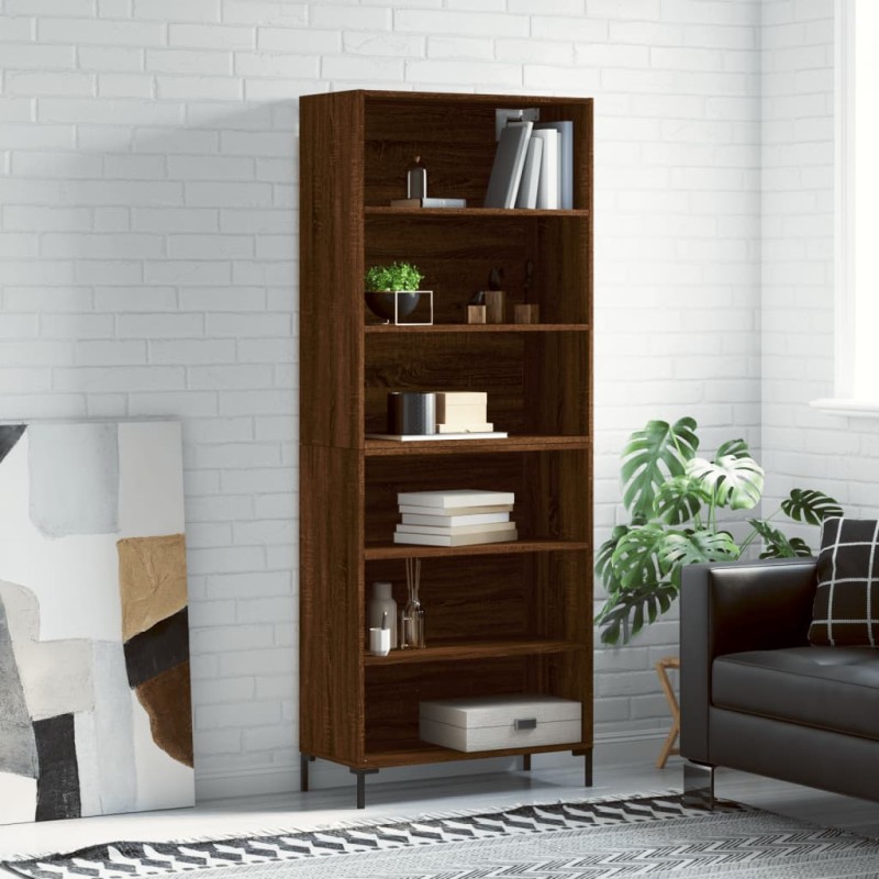 vidaXL Credenza Rovere Marrone 69,5x32,5x180 cm Legno Multistrato vidaXL Credenza Rovere Marrone 69,5x32,5x180 cm Legno Multistrato