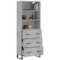 vidaXL Credenza Grigio Cemento 69,5x34x180 cm in Legno Multistrato vidaXL Credenza Grigio Cemento 69,5x34x180 cm in Legno Multistrato