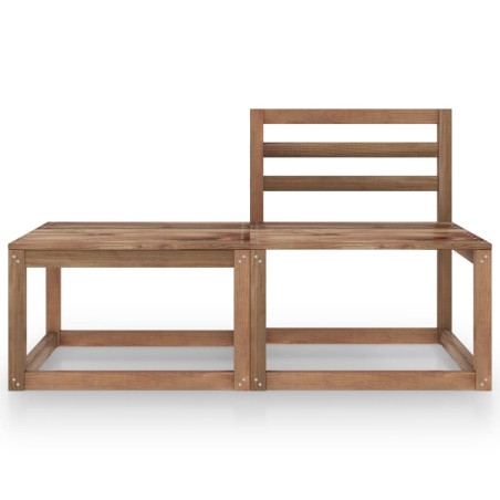 vidaXL Set Salotto da Giardino 2pz Marrone in Legno di Pino Impregnato