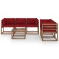 vidaXL Set Salotto da Giardino 6 pz con Cuscini Rosso Vino vidaXL Set Salotto da Giardino 6 pz con Cuscini Rosso Vino