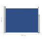 Tenda Laterale Retrattile per Patio 100x500 cm Blu Tenda Laterale Retrattile per Patio 100x500 cm Blu