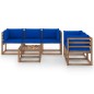 vidaXL Set Salotto da Giardino 6 pz con Cuscini Blu vidaXL Set Salotto da Giardino 6 pz con Cuscini Blu