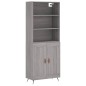 vidaXL Credenza Grigio Sonoma 69,5x34x180 cm in Legno Multistrato vidaXL Credenza Grigio Sonoma 69,5x34x180 cm in Legno Multistrato