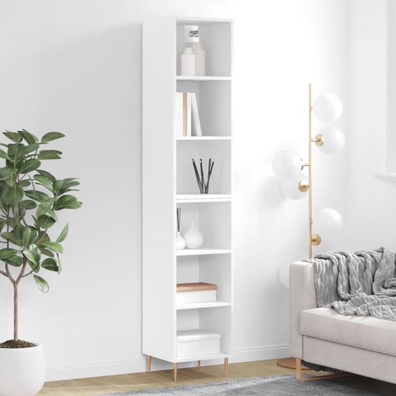 vidaXL Credenza Bianca 34,5x32,5x180 cm in Legno Multistrato vidaXL Credenza Bianca 34,5x32,5x180 cm in Legno Multistrato