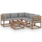 vidaXL Set Salotto Giardino con Cuscini Grigi 6 pz in Pino Impregnato vidaXL Set Salotto Giardino con Cuscini Grigi 6 pz in Pino Impregnato