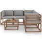 vidaXL Set Salotto Giardino con Cuscini Grigi 6 pz in Pino Impregnato vidaXL Set Salotto Giardino con Cuscini Grigi 6 pz in Pino Impregnato