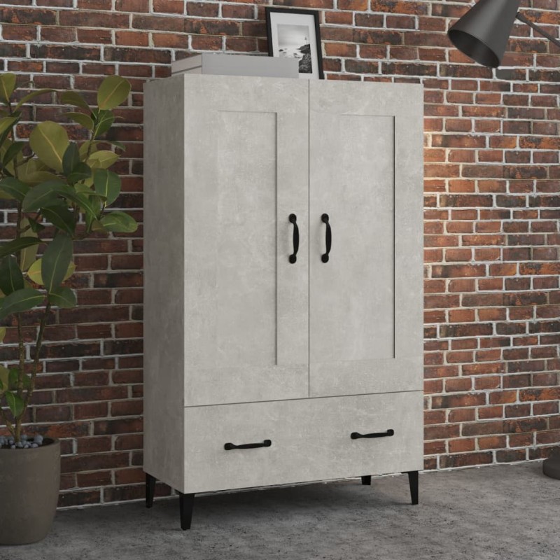 Credenza Grigio Cemento 70x31x115 cm in Legno Multistrato Credenza Grigio Cemento 70x31x115 cm in Legno Multistrato