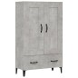 Credenza Grigio Cemento 70x31x115 cm in Legno Multistrato Credenza Grigio Cemento 70x31x115 cm in Legno Multistrato