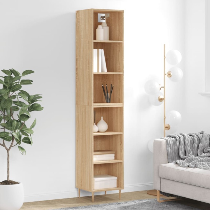 vidaXL Credenza Rovere Sonoma 34,5x32,5x180 cm in Legno Multistrato vidaXL Credenza Rovere Sonoma 34,5x32,5x180 cm in Legno Multistrato