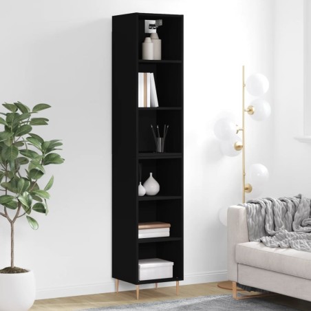 vidaXL Credenza Nera 34,5x32,5x180 cm in Legno Multistrato