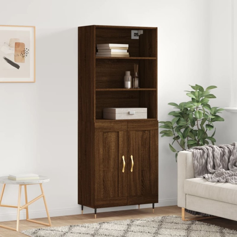 vidaXL Credenza Rovere Marrone 69,5x34x180 cm in Legno Multistrato vidaXL Credenza Rovere Marrone 69,5x34x180 cm in Legno Multistrato