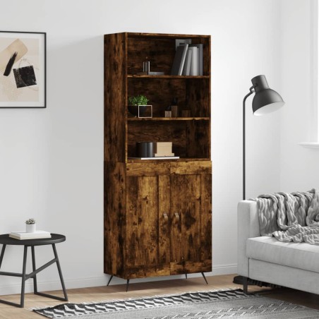 vidaXL Credenza Rovere Fumo  69,5x34x180 cm in Legno Multistrato