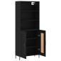 vidaXL Credenza Nera 69,5x34x180 cm in Legno Multistrato vidaXL Credenza Nera 69,5x34x180 cm in Legno Multistrato