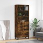 vidaXL Credenza Rovere Fumo 69,5x34x180 cm in Legno Multistrato vidaXL Credenza Rovere Fumo 69,5x34x180 cm in Legno Multistrato