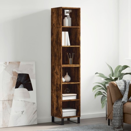 vidaXL Credenza Rovere Fumo 34,5x32,5x180 cm in Legno Multistrato