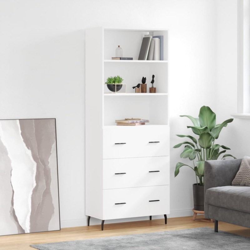 vidaXL Credenza Bianca 69,5x34x180 cm in Legno Multistrato vidaXL Credenza Bianca 69,5x34x180 cm in Legno Multistrato