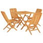 vidaXL Set da Pranzo per Giardino 5 pz in Legno Massello di Teak vidaXL Set da Pranzo per Giardino 5 pz in Legno Massello di Teak