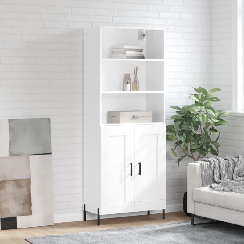 vidaXL Credenza Bianco Lucido 69,5x34x180 cm in Legno Multistrato vidaXL Credenza Bianco Lucido 69,5x34x180 cm in Legno Multistrato