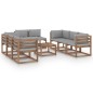 vidaXL Set Divani da Giardino 9 pz con Cuscini Grigi vidaXL Set Divani da Giardino 9 pz con Cuscini Grigi